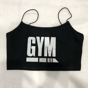 Gym Mode spaghetti strap Crop Top